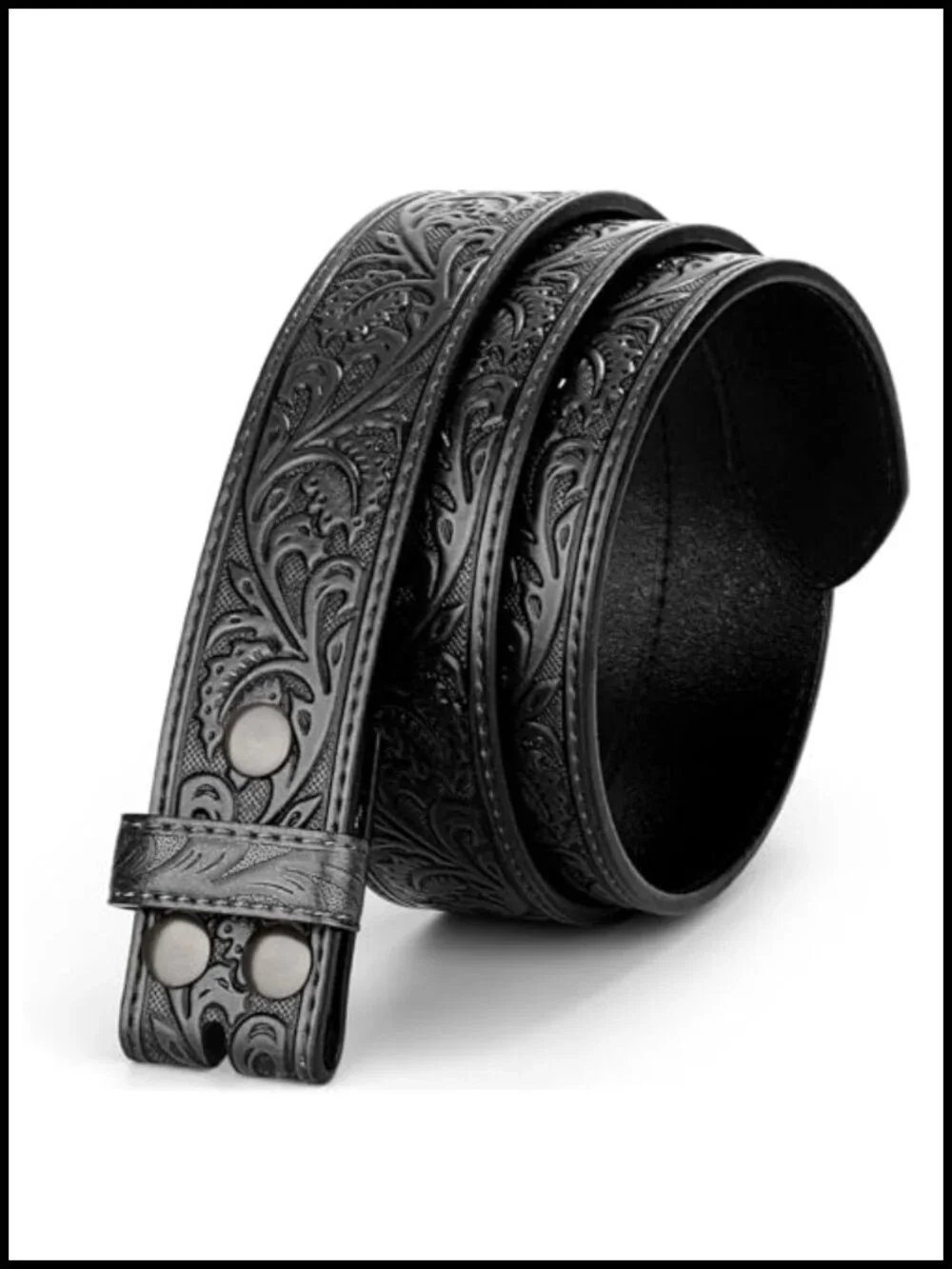 Premium Embossed Cowboy Leather Belt Strap Cowgirl Western Gifts